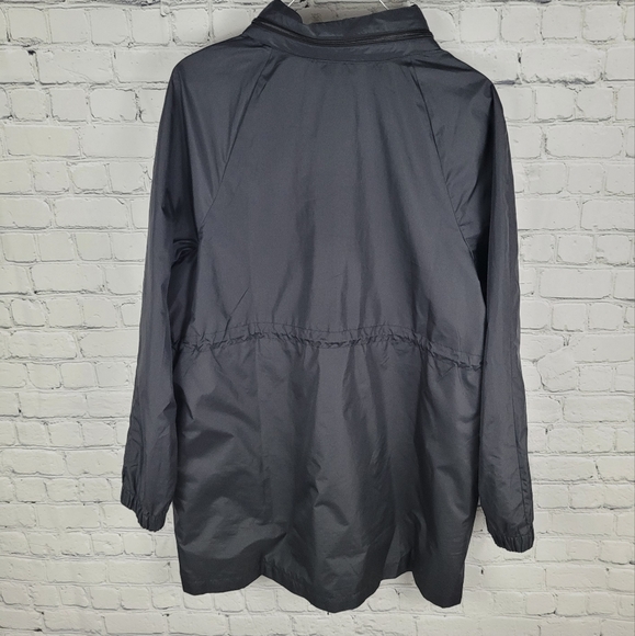 MOTHERHOOD MATERNITY | nylon lightweight long cinch waist zip hooded jacket - Picture 3 of 4